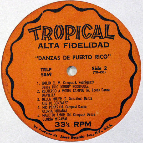Various : Danzas De Puerto Rico (LP)
