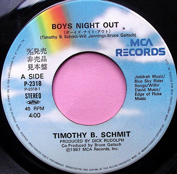 Timothy B. Schmit : Boys Night Out (7", Single, Promo)