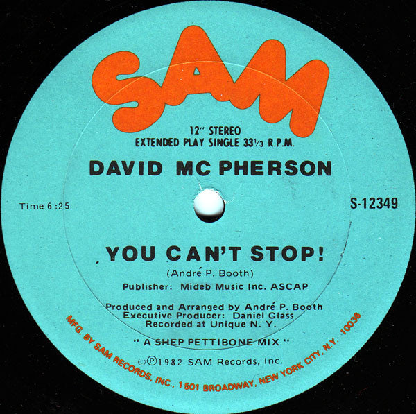 David Mc Pherson* : You Can't Stop! (12", Single)