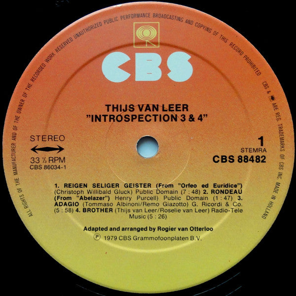 Thijs van Leer : Introspection 3 & 4 (2xLP, Album, Comp, Gat)