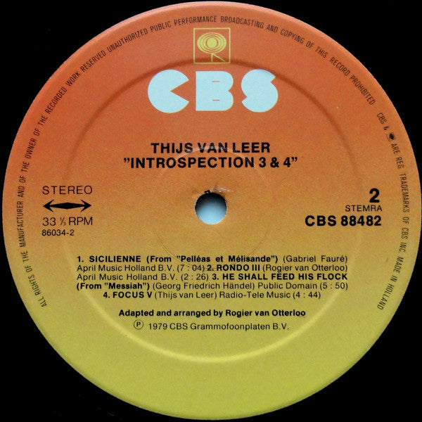 Thijs van Leer : Introspection 3 & 4 (2xLP, Album, Comp, Gat)