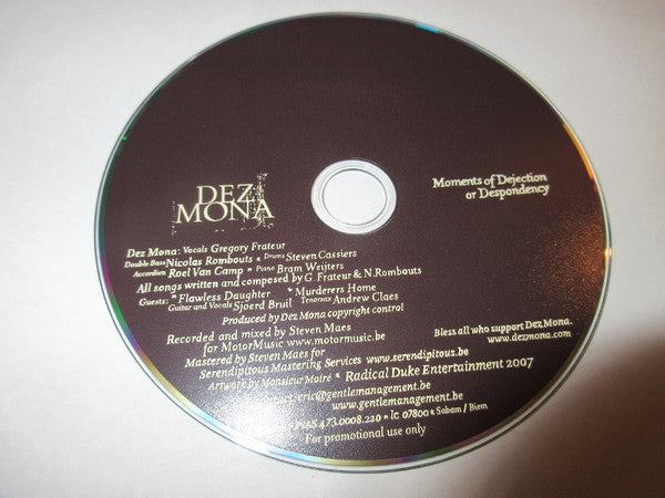 Dez Mona : Moments Of Dejection Or Despondency (CD, Album, Promo)