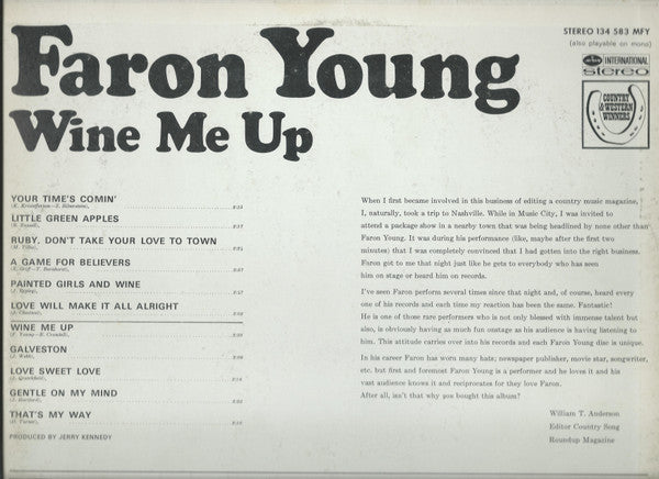 Faron Young : Wine Me Up (LP, Album)