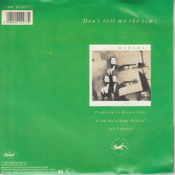 Martha Davis : Don't Tell Me The Time (7", Single)