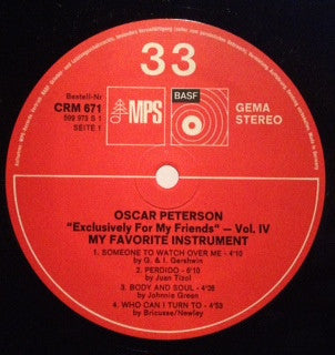 Oscar Peterson : My Favorite Instrument (LP, Album, RP)