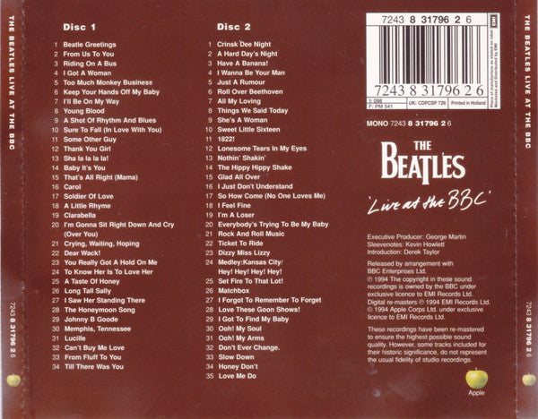 The Beatles : Live At The BBC (2xCD, Comp, Mono, RM, Ude)