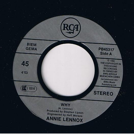 Annie Lennox : Why (7", Single)