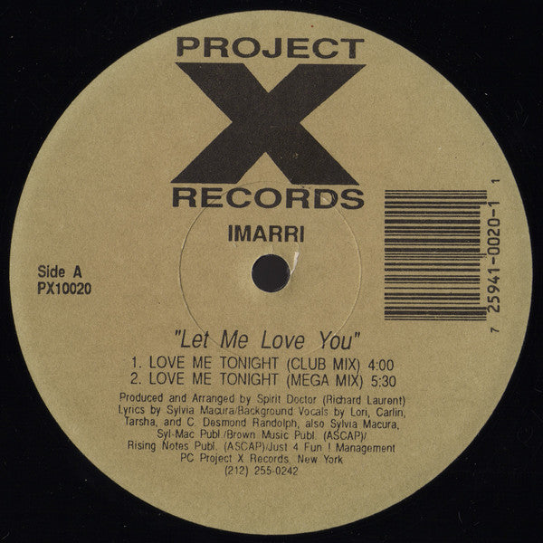 Imarri : Let Me Love You (12")