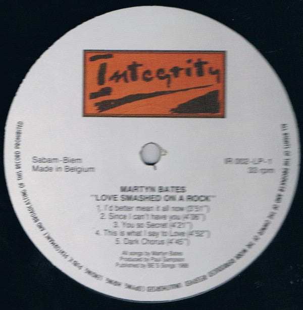Martyn Bates : Love Smashed On A Rock (LP, Album)