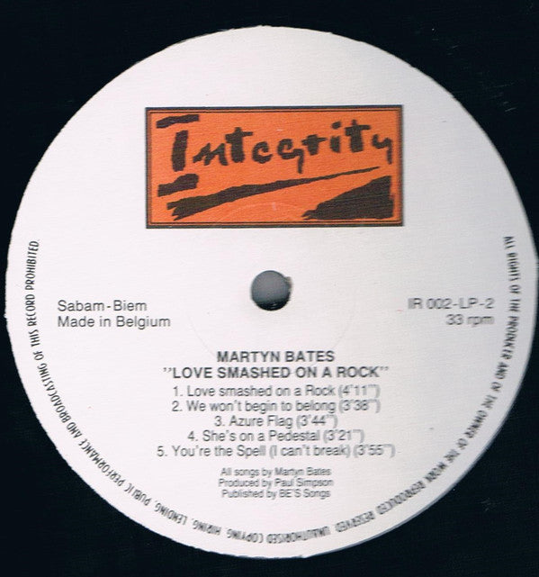 Martyn Bates : Love Smashed On A Rock (LP, Album)