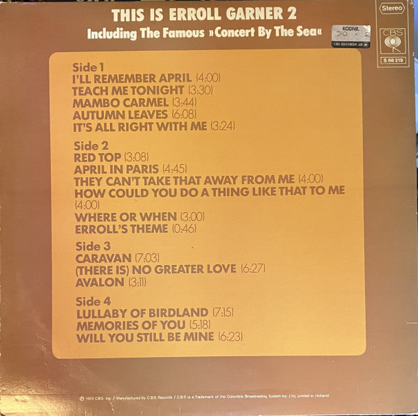Erroll Garner : This Is Erroll Garner 2, Including The Famous »Concert By The Sea« (2xLP, Comp, Gat)