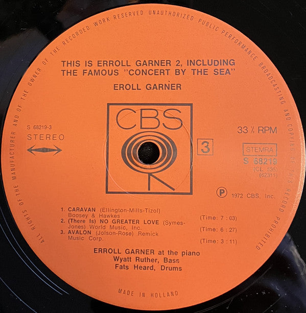 Erroll Garner : This Is Erroll Garner 2, Including The Famous »Concert By The Sea« (2xLP, Comp, Gat)