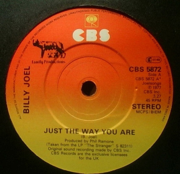 Billy Joel : Just The Way You Are (7", Single)