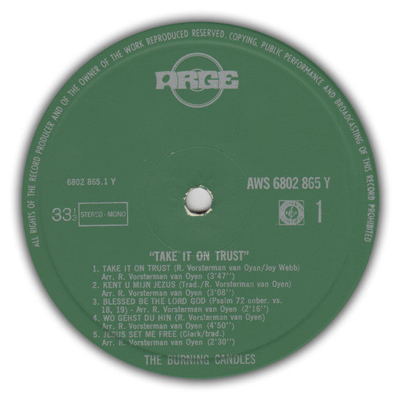 Burning Candles : Take It On Trust (LP, Album)