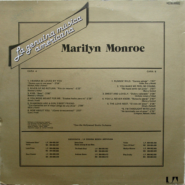 Marilyn Monroe : Canta (LP, Comp)