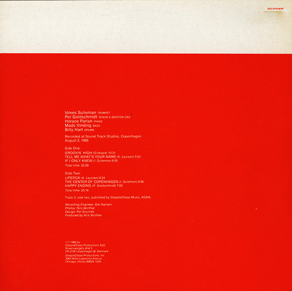 Idrees Sulieman, Per Goldschmidt, Horace Parlan, Mads Vinding, Billy Hart : Groovin' (LP, Album)