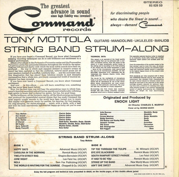 Tony Mottola : String Band Strum-Along (LP, Album, Gat)