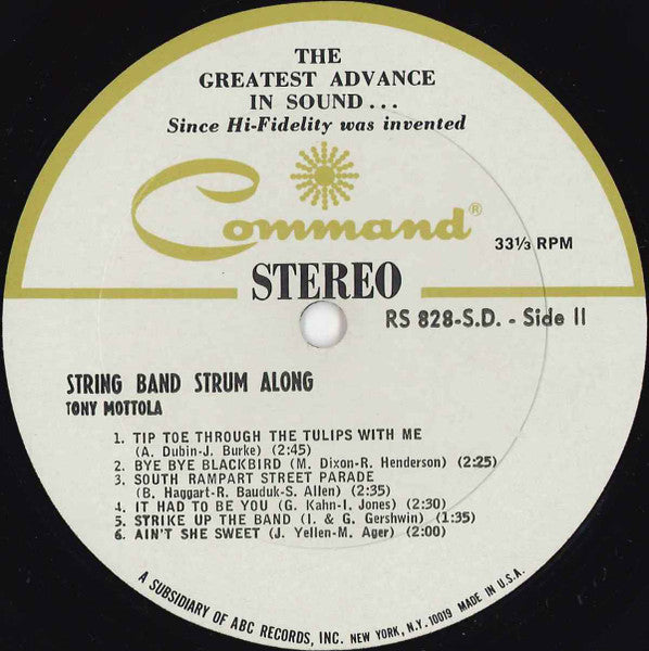 Tony Mottola : String Band Strum-Along (LP, Album, Gat)