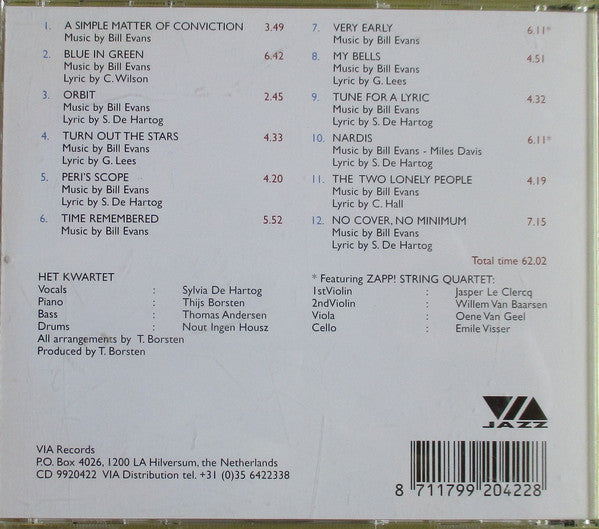 Het Kwartet : Sings And Plays Bill Evans (CD)