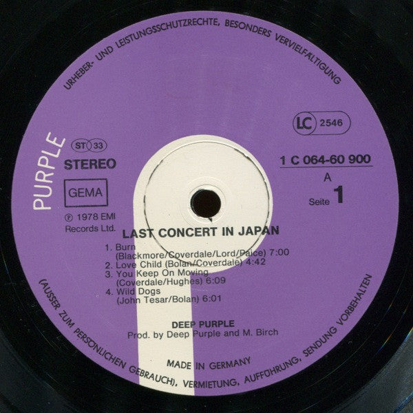 Deep Purple : Last Concert In Japan (LP, Album)
