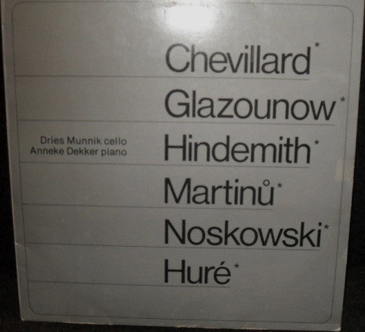 Dries Munnik, Anneke Dekker : Chevillard, Glazounow, Hindemith, Martinu, Noskowski, Hure (LP, Album)