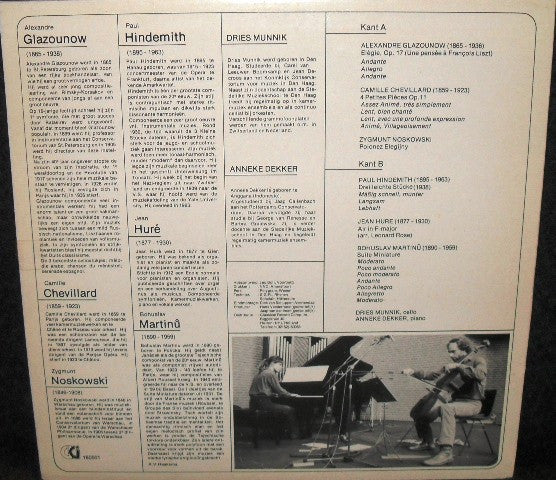 Dries Munnik, Anneke Dekker : Chevillard, Glazounow, Hindemith, Martinu, Noskowski, Hure (LP, Album)