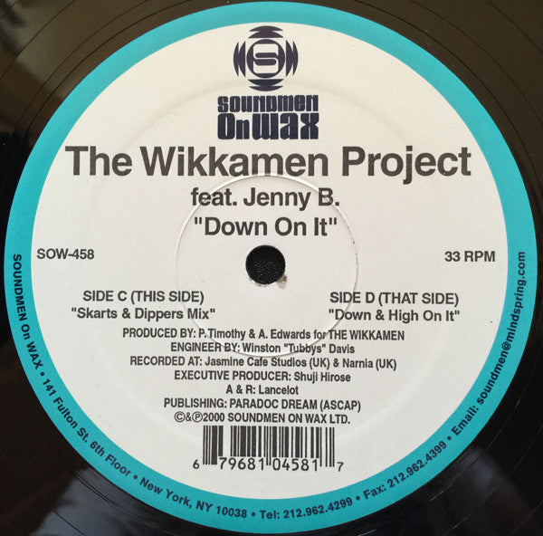 The Wikkamen Project Feat. Jenny B. : Down On It (2x12")