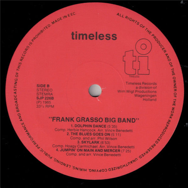 Frank Grasso Big Band : Frank Grasso Big Band (LP, Album)