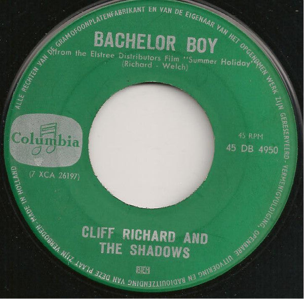 Cliff Richard & The Shadows : Bachelor Boy (7", Single)