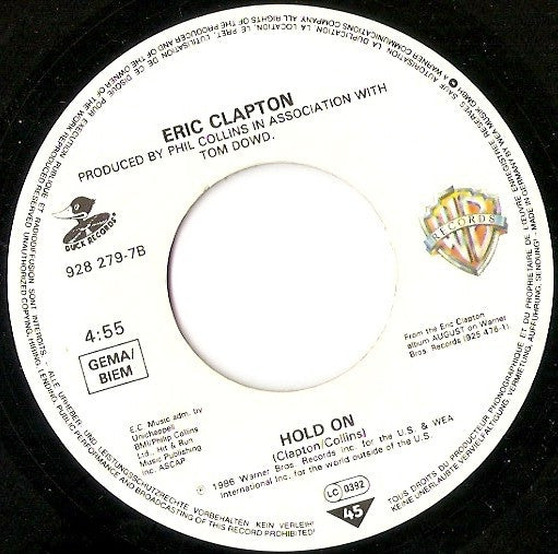 Eric Clapton With Tina Turner : Tearing Us Apart (7", Single)
