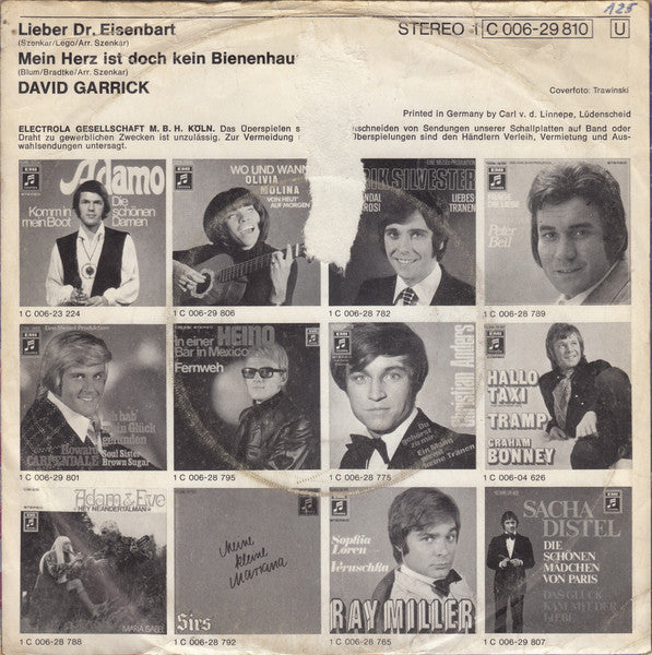David Garrick : Lieber Dr. Eisenbart (7")