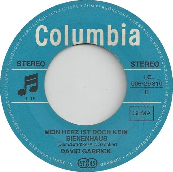 David Garrick : Lieber Dr. Eisenbart (7")