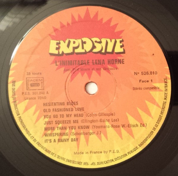 Lena Horne Avec Phil Moore And His Orchestra : L'inimitable Lena Horne (LP, Album, RE)