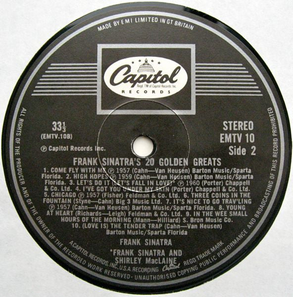 Frank Sinatra : Twenty Golden Greats (LP, Comp)