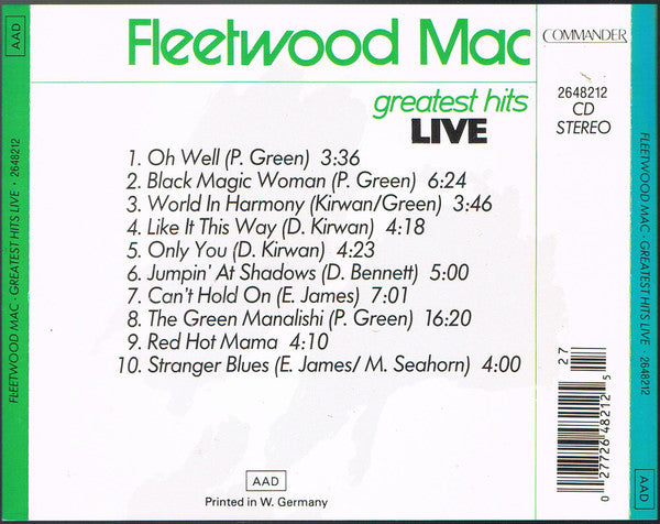Fleetwood Mac : Greatest Hits Live (CD, Comp)