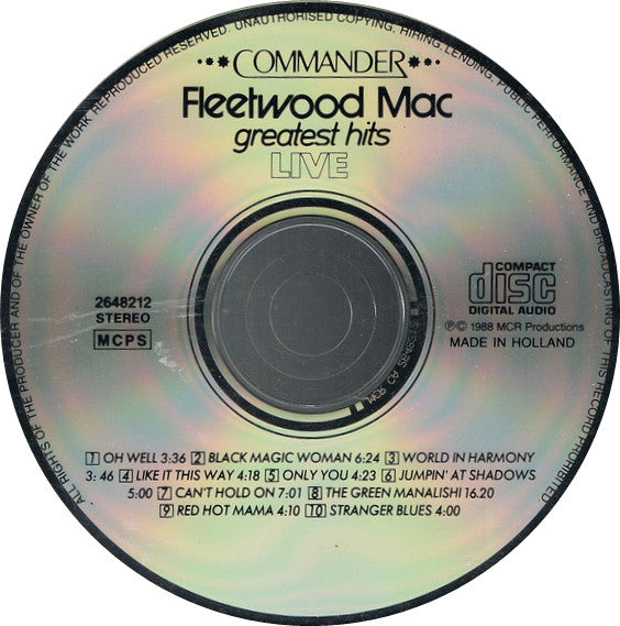 Fleetwood Mac : Greatest Hits Live (CD, Comp)