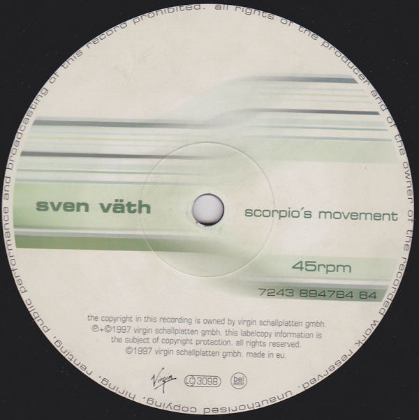 Sven Väth : Fusion / Scorpio's Movement (12", Single, Ltd, Num)