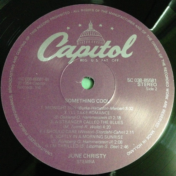 June Christy : Something Cool (LP, Album, RE)