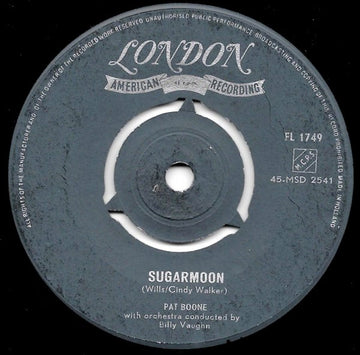 Pat Boone : Sugar Moon  (7", Single)