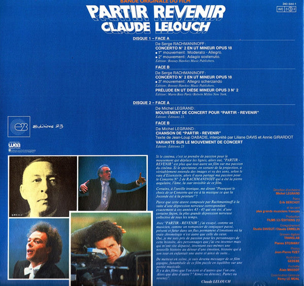 Sergei Vasilyevich Rachmaninoff, Michel Legrand : Partir Revenir (Bande Originale Du Film) (2xLP)