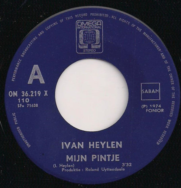 Ivan Heylen : Mijn Pintje (7", Single)
