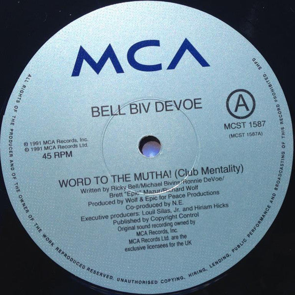 Bell Biv Devoe Featuring Bobby Brown, Ralph Tresvant, Johnny Gill : Word To The Mutha! (12")