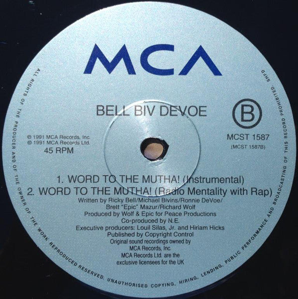 Bell Biv Devoe Featuring Bobby Brown, Ralph Tresvant, Johnny Gill : Word To The Mutha! (12")