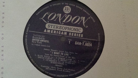 Johnny Mandel : Johnny Mandel's Great Jazz Score I Want To Live! (LP, Album)