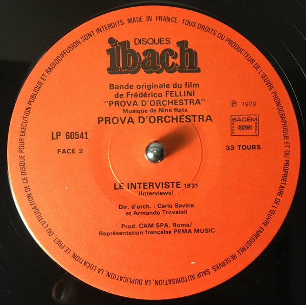Nino Rota : Prova D'Orchestra (LP)
