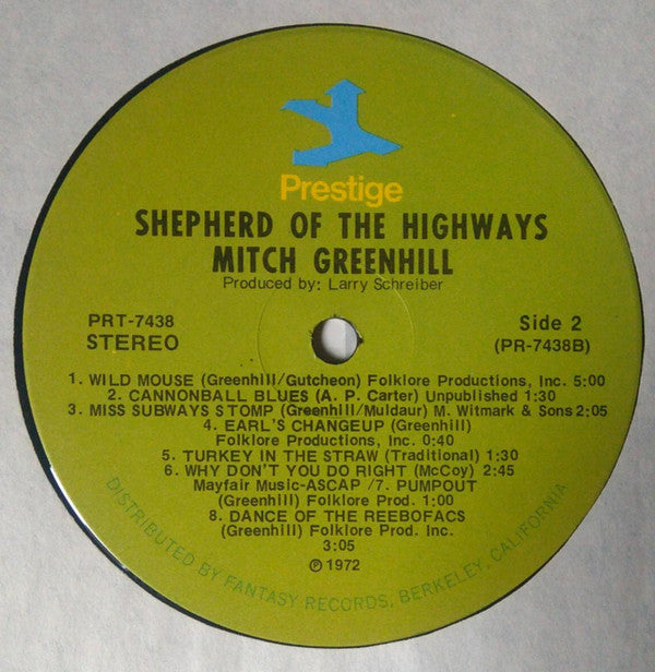 Mitch Greenhill : Shepherd Of The Highways (LP, Album)