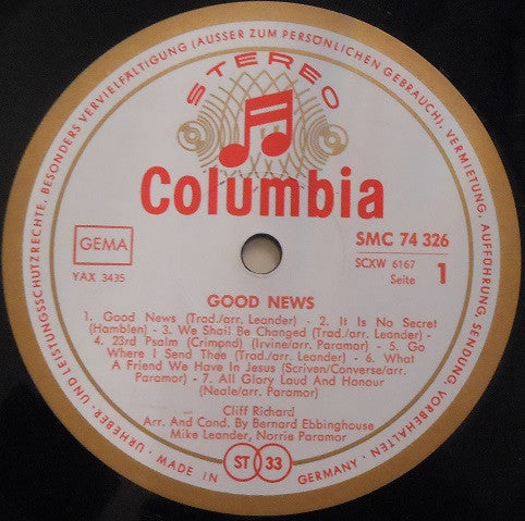 Cliff Richard : Good News (LP, Album)