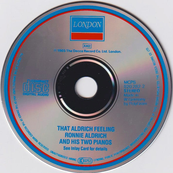 Ronnie Aldrich And His Two Pianos : That Aldrich Feeling (CD, Album, RE)