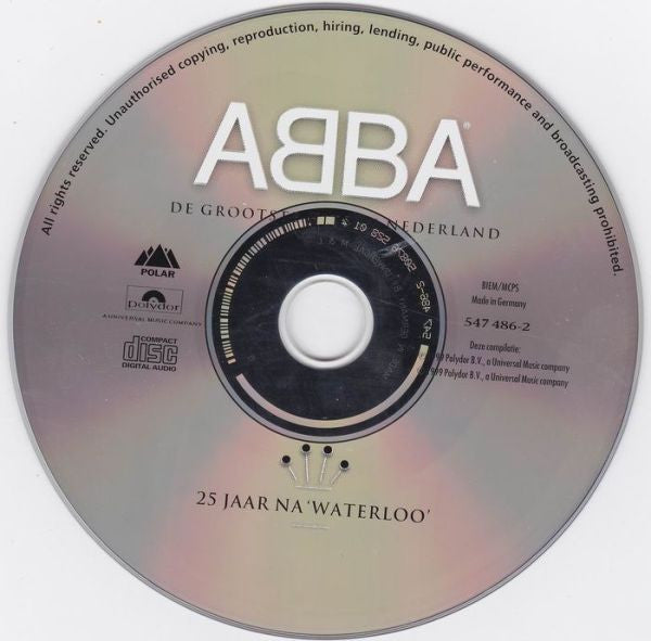 ABBA : 25 Jaar Na 'Waterloo' (De Grootste Hits In Nederland) (CD, Comp, RM, RP)