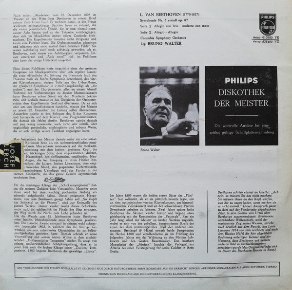 Bruno Walter, Columbia Symphony Orchestra, Beethoven* : Symphonie Nr. 5 C-Moll Op. 67 (10")